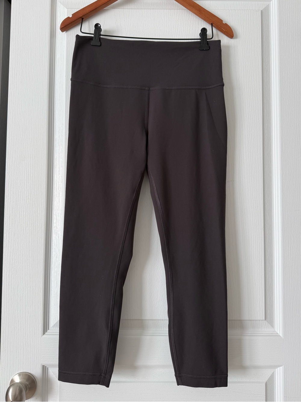 Lululemon Wunder Train High-Rise Crop Leggings 23" Inseam Black Granite Size 12